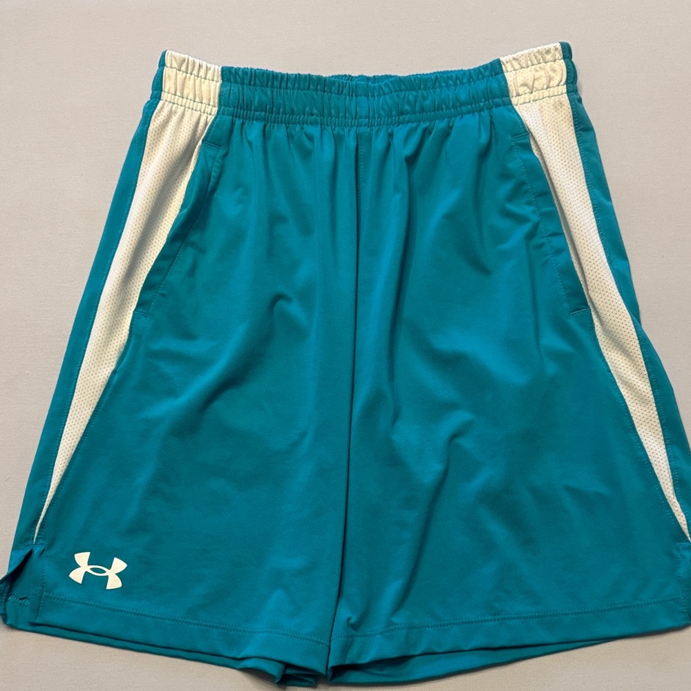 Under Armour Blue Shorts with White Stripes